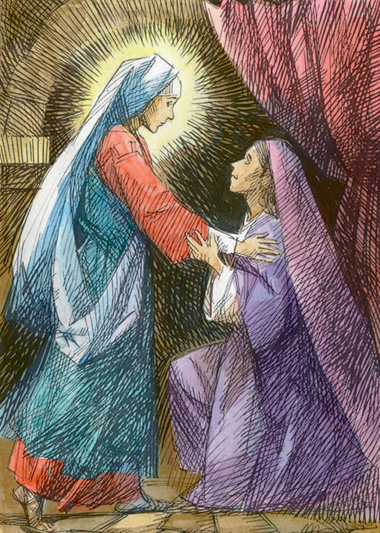 Elisabetta fu colmata di Spirito Santo ed esclamò a gran voce: «Benedetta tu fra le donne e benedetto il frutto del tuo grembo!».