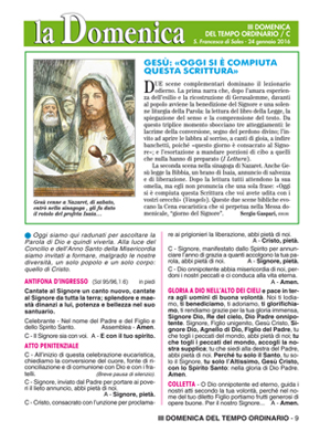 III DOMENICA DEL TEMPO ORDINARIO 2016 III DOMENICA DEL TEMPO ORDINARIO 2016